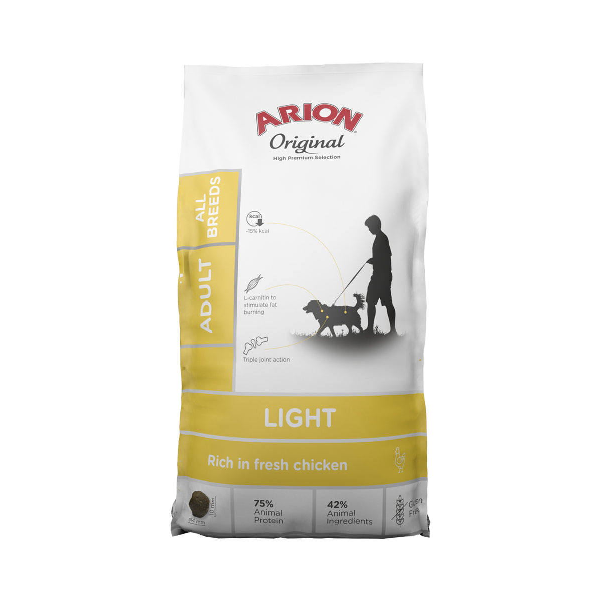 ARION Light Adult All Breed Chicken i 12 kg sæk til hunde