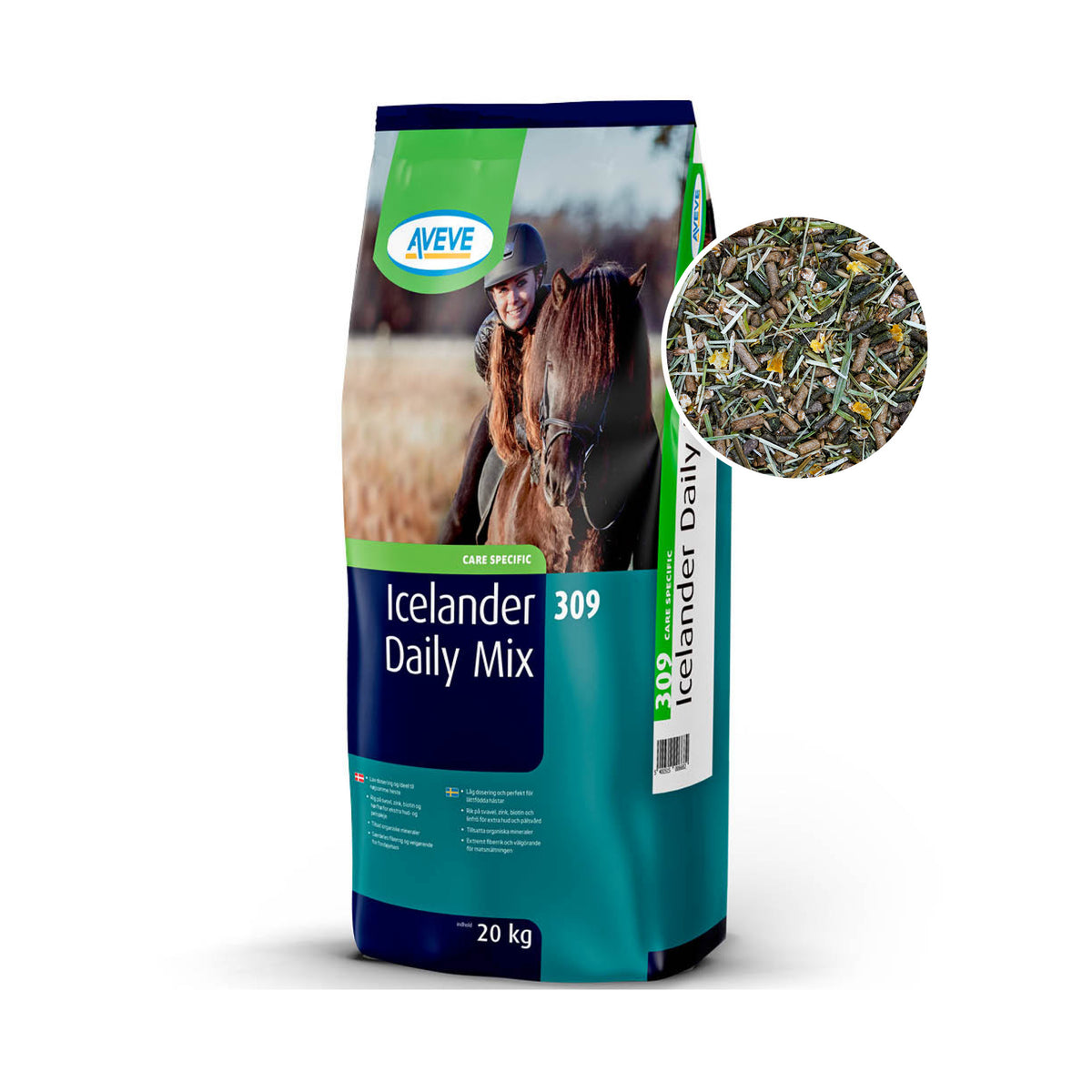 Aveve Icelander Daily Mix 309 i 20 kg sæk til heste