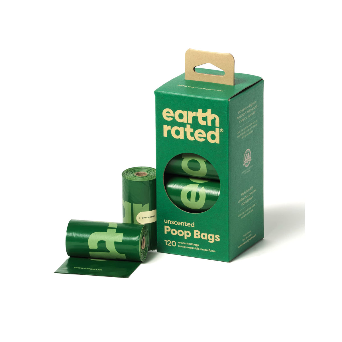 Earth Rated Bio Høm Høm Poser Unscented i 120 stk pakning til hunde
