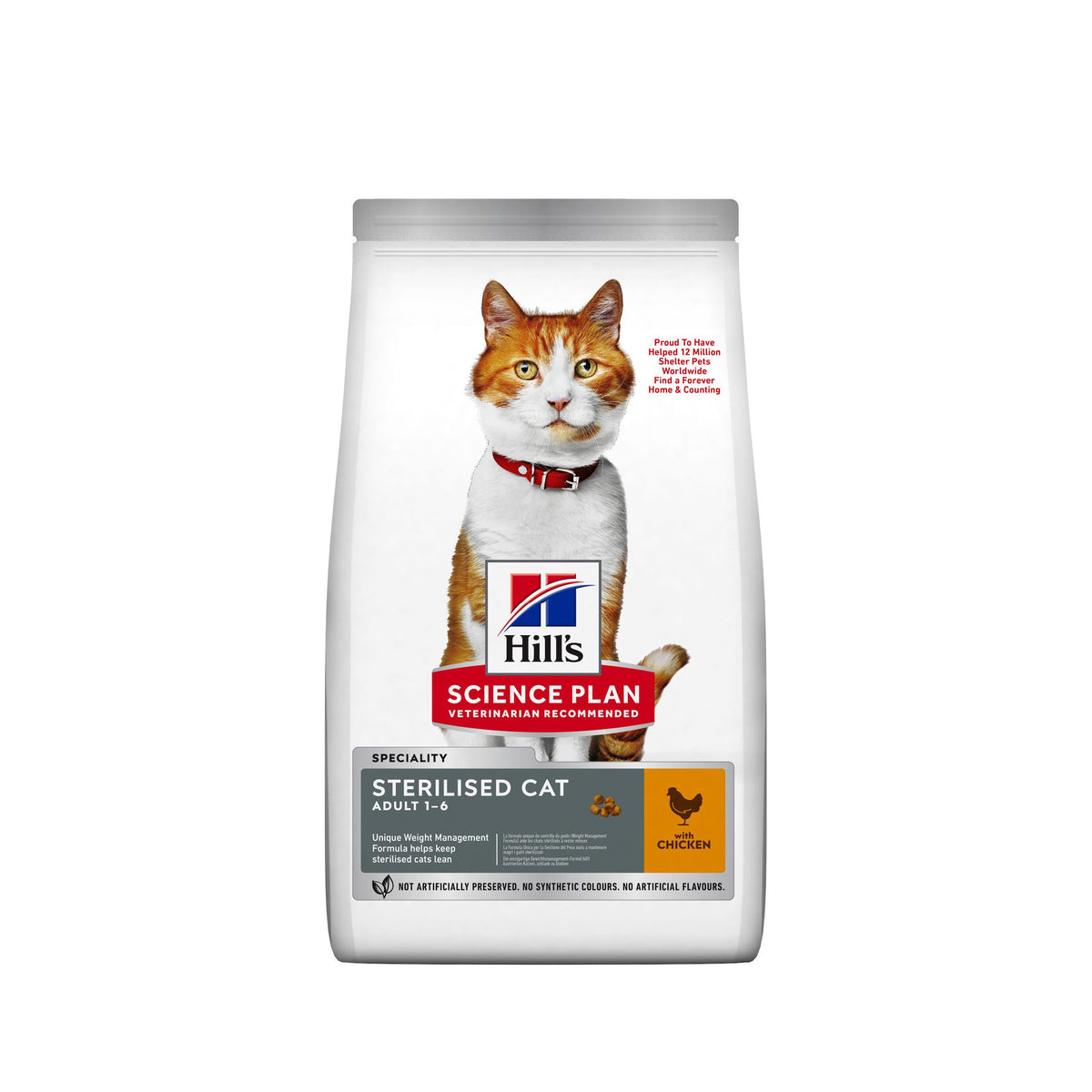 Hills Cat Adult Sterilised Chicken i 3 kg pose til katte