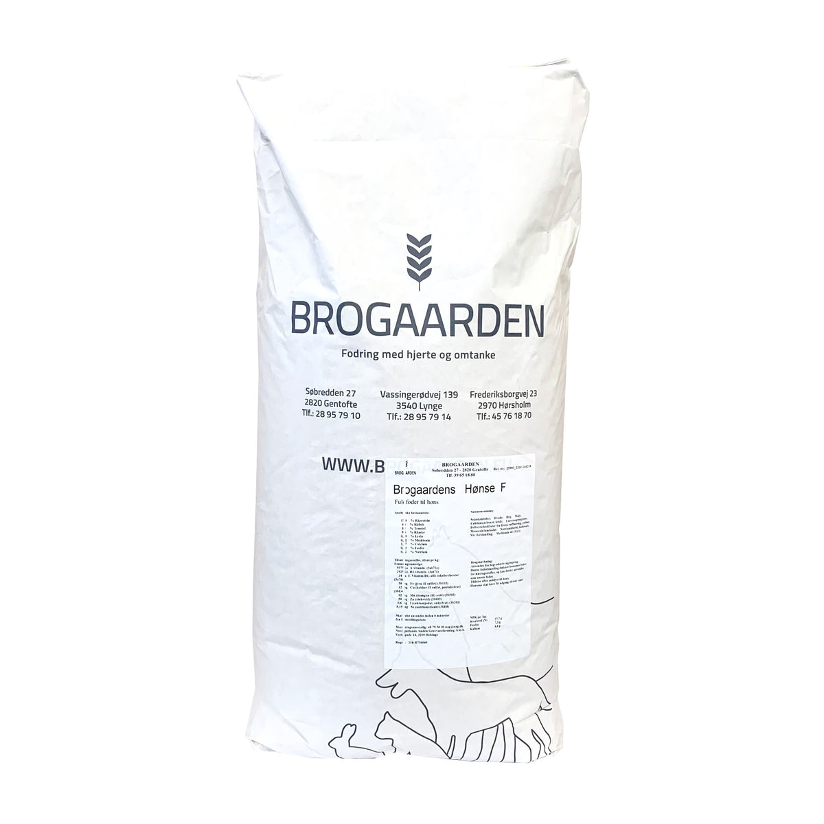 Brogaarden Hønsefuldfoder 13/97 Hønse-F i 18 kg sæk til høns