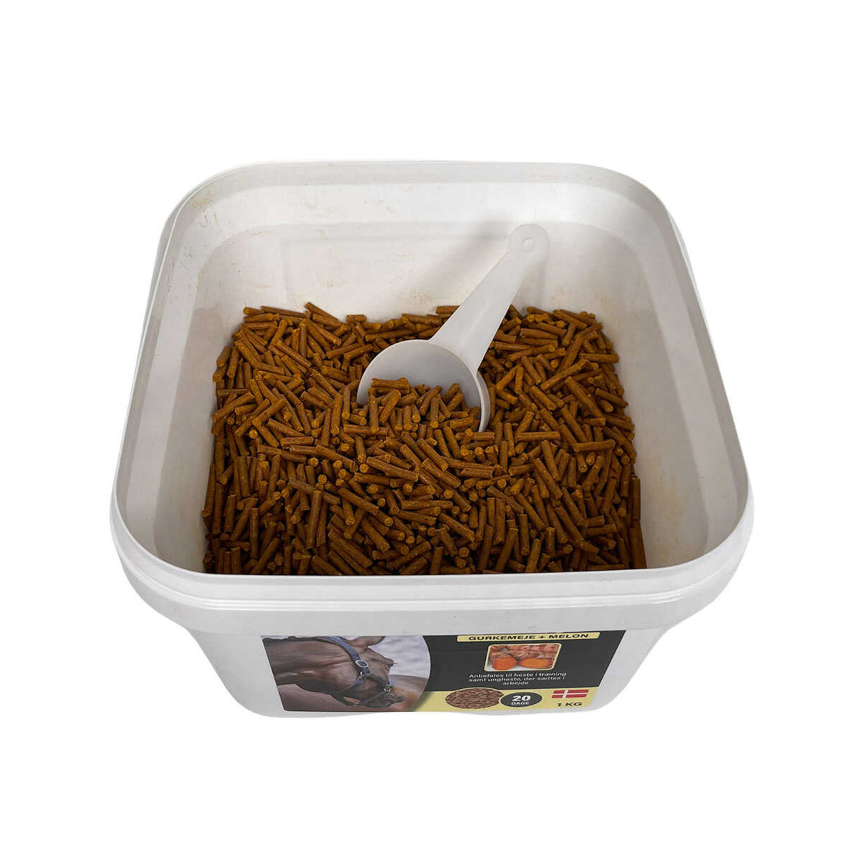 HorseLux Gurkemeje + Melon Pellets i 1 kg pose til heste – billede 2