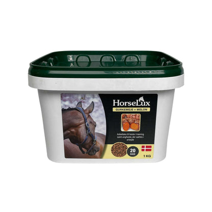 HorseLux Gurkemeje + Melon Pellets i 1 kg pose til heste