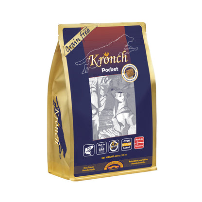 Kronch Pocket Laksegodbid i 600 g pose til hunde