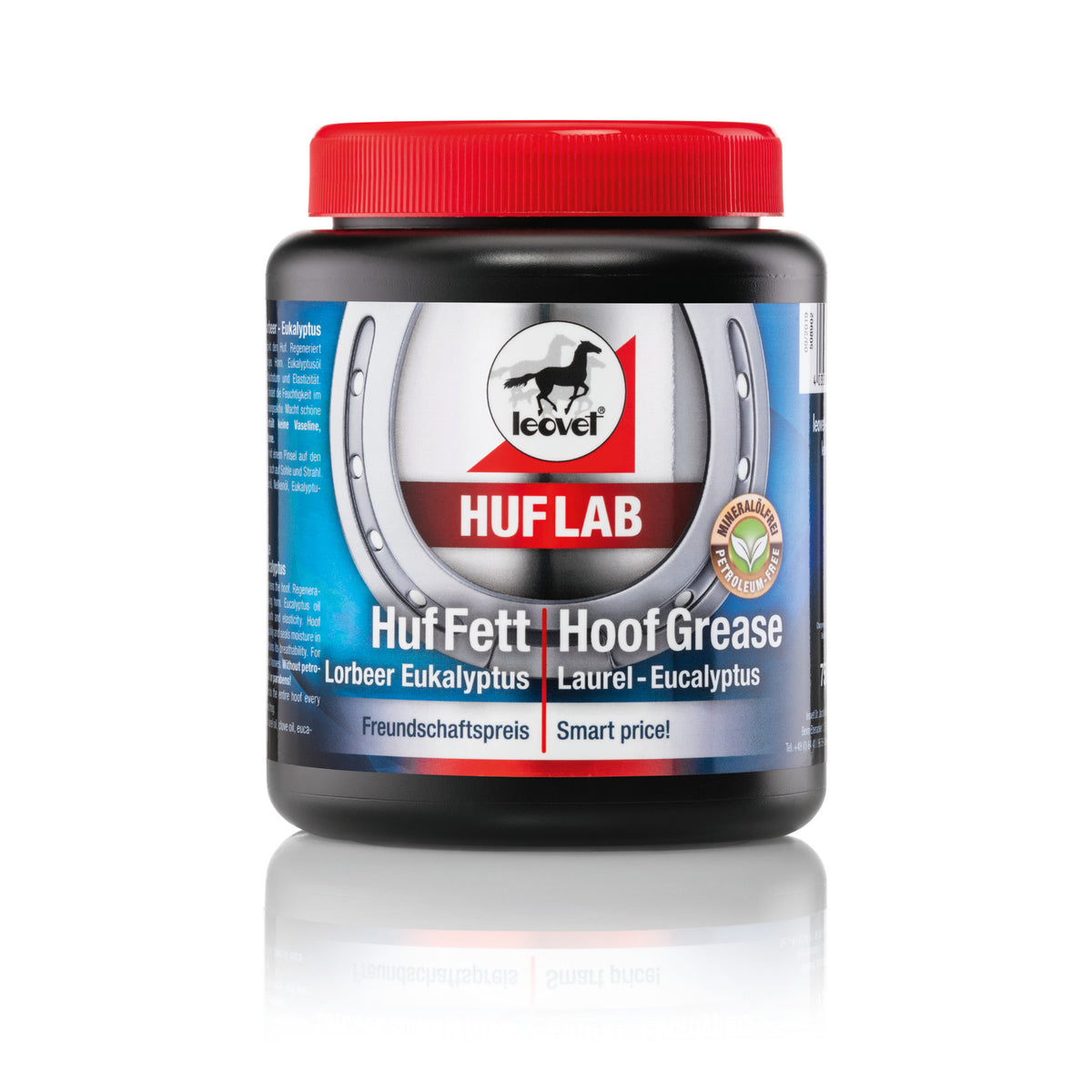Leovet Hoof Lab Hoof Grease m. Eucalyptus i 750 ml flaske til heste