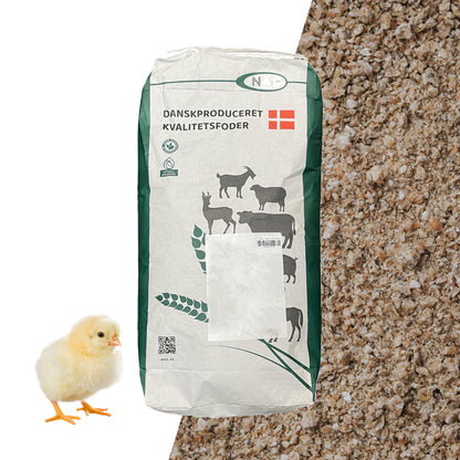 Kyllingefoder Startfoder 0-8 uger i 20 kg sæk til høns fra NAG