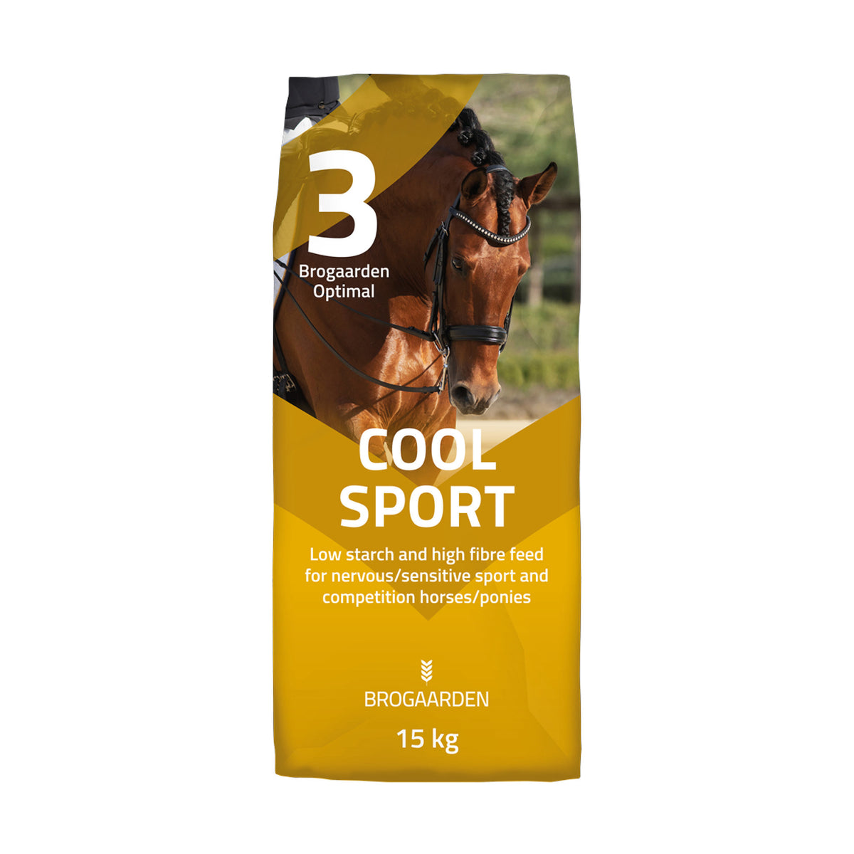 Optimal 3 Cool Sport hestefoder i 15 kg sæk fra Brogaarden