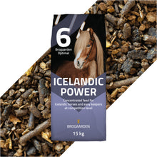 Optimal 6 Icelandic Power hestefoder i 15 kg sæk fra Brogaarden