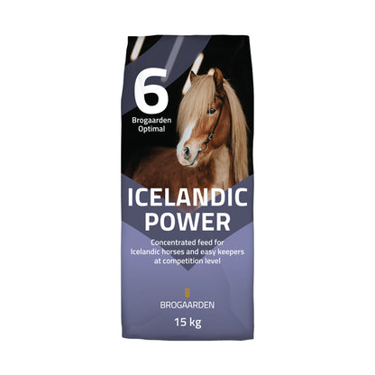 Optimal 6 Icelandic Power hestefoder i 15 kg sæk fra Brogaarden