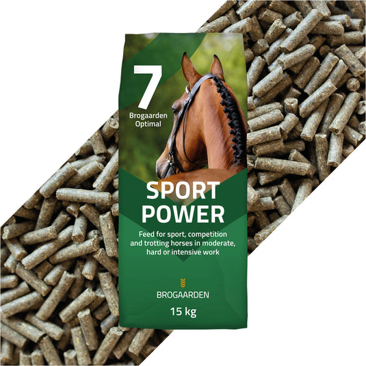 Optimal 7 Sport Power hestefoder i 15 kg sæk fra Brogaarden