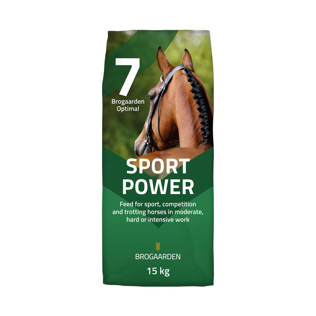 Optimal 7 Sport Power hestefoder i 15 kg sæk fra Brogaarden