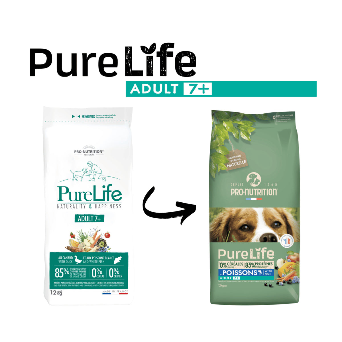 PureLife Adult 7+ Kornfrit i 12 kg sæk til hunde