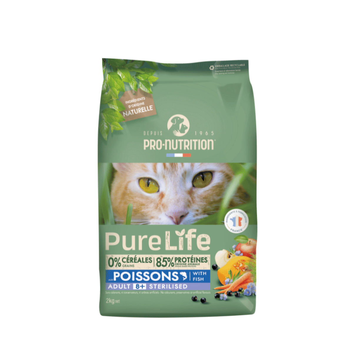 Purelife Cat Sterilized 8+ i 2 kg pose til katte – billede 2