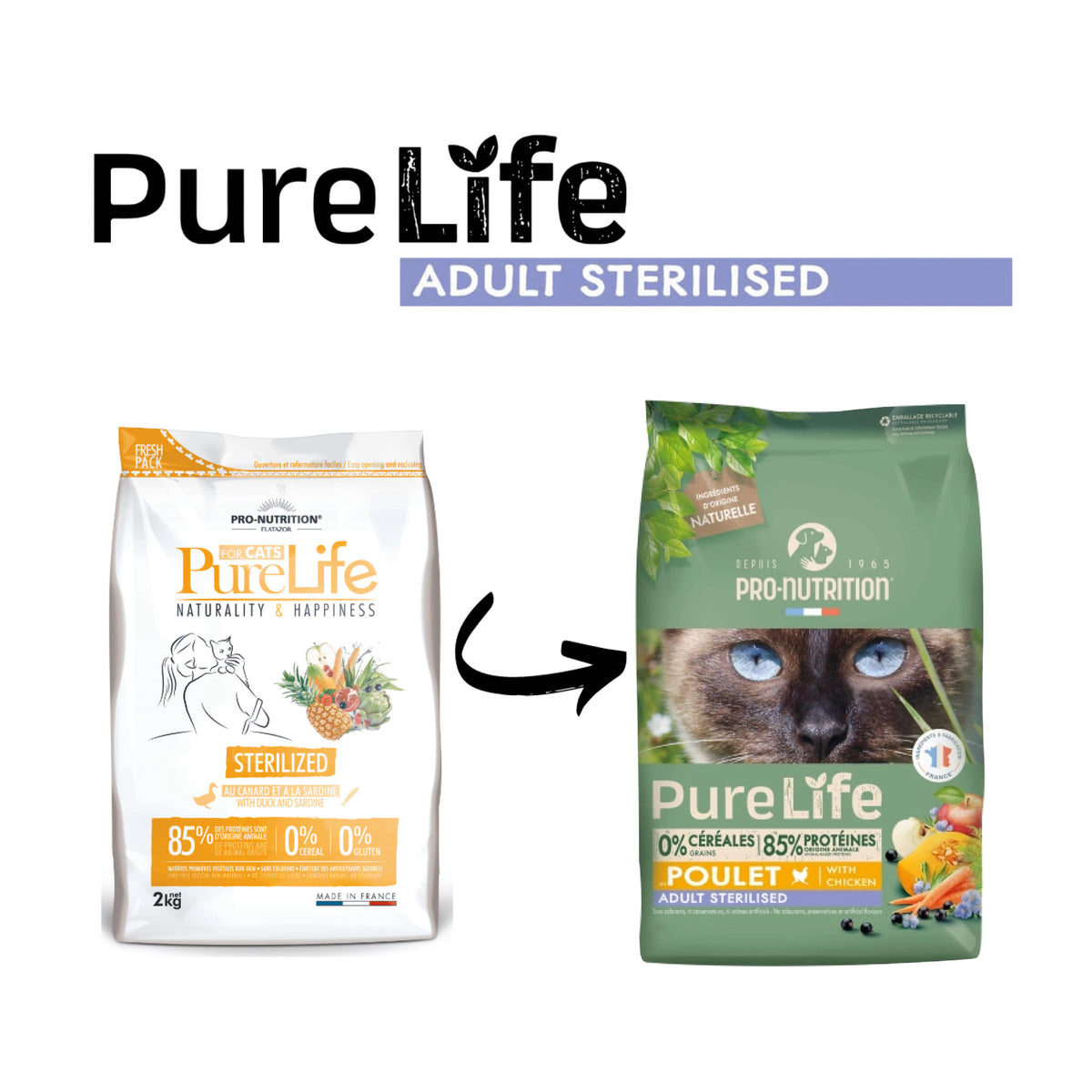 PureLife Cat Sterilised Kornfrit i 2 kg pose til katte
