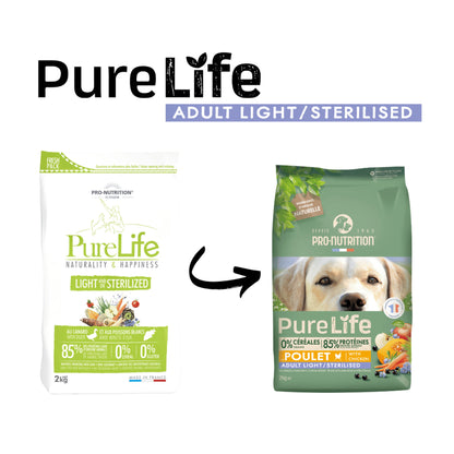 PureLife Light / Sterilised Kornfrit i 2 kg pose til hunde