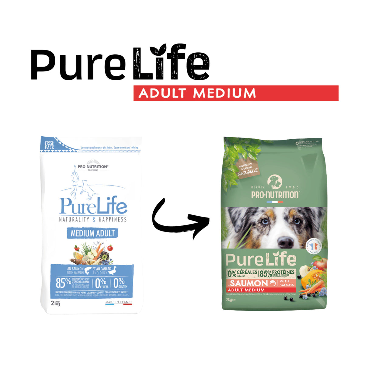 PureLife Adult Medium Kornfrit i 2 kg pose til hunde