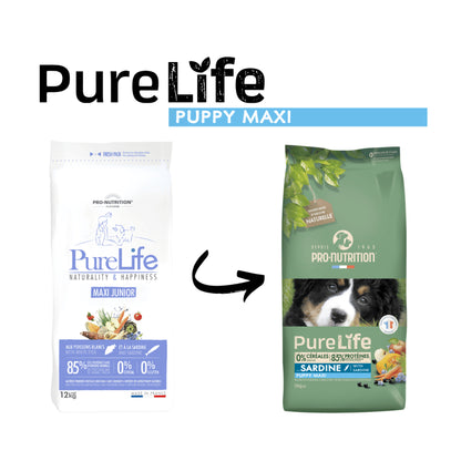 PureLife Puppy / Junior Maxi Kornfrit i 12 kg sæk til hunde