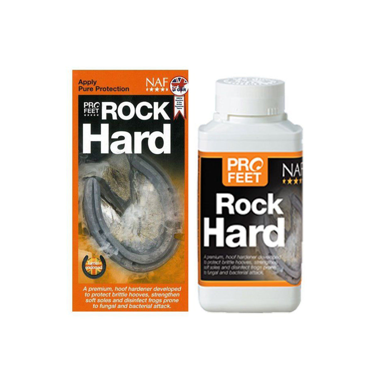 NAF ProFeet Rock Hard i 250 ml flaske til heste – billede 2