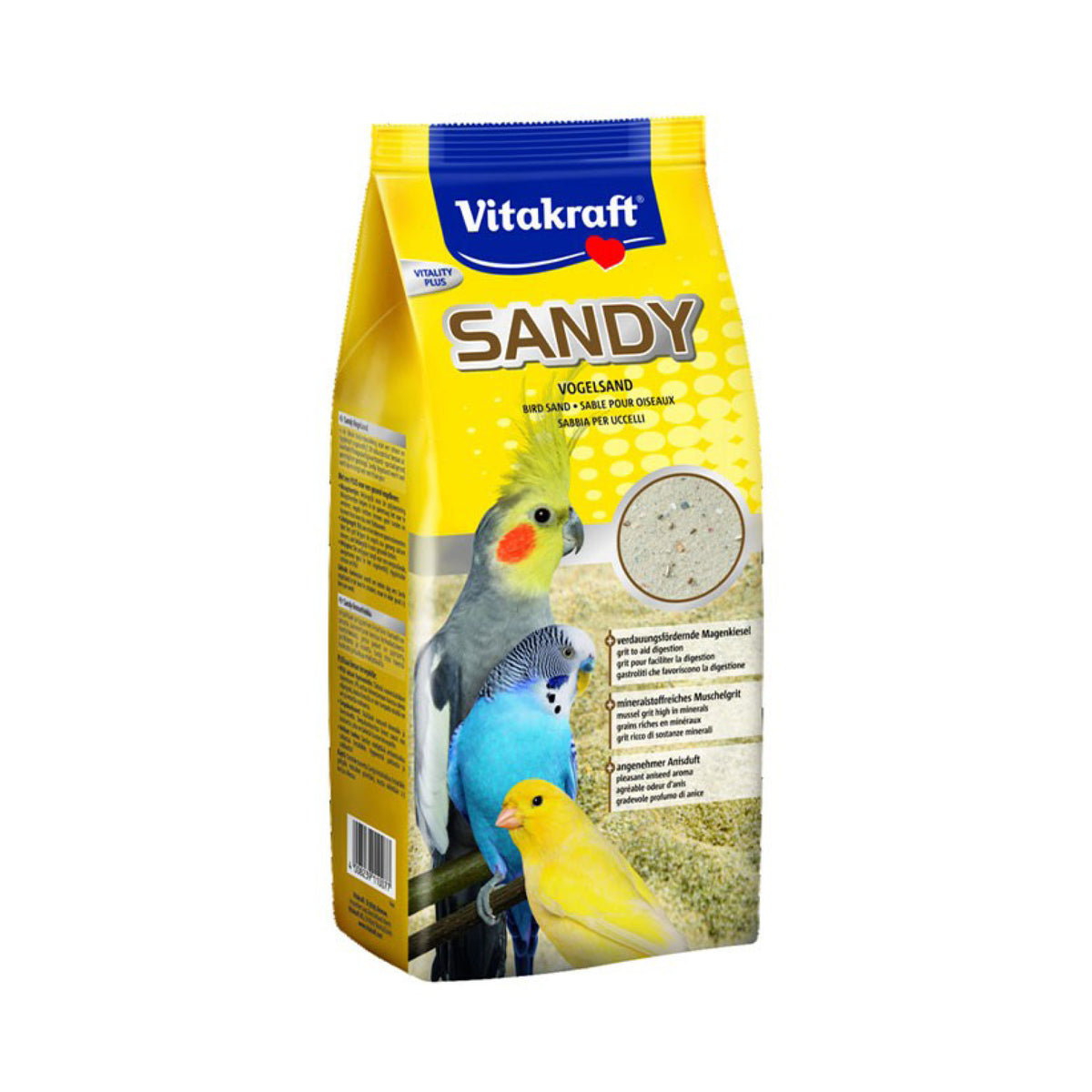 Sandy Fuglesand i 2,5 kg pose til stuefugle fra Vitakraft