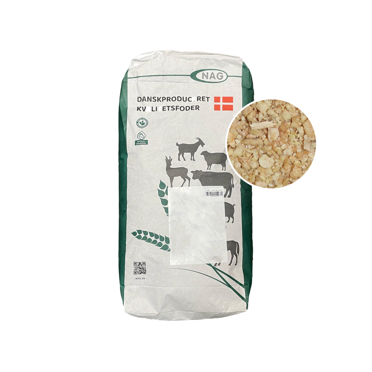Sojaskrå i 20 kg sæk til høns fra NAG