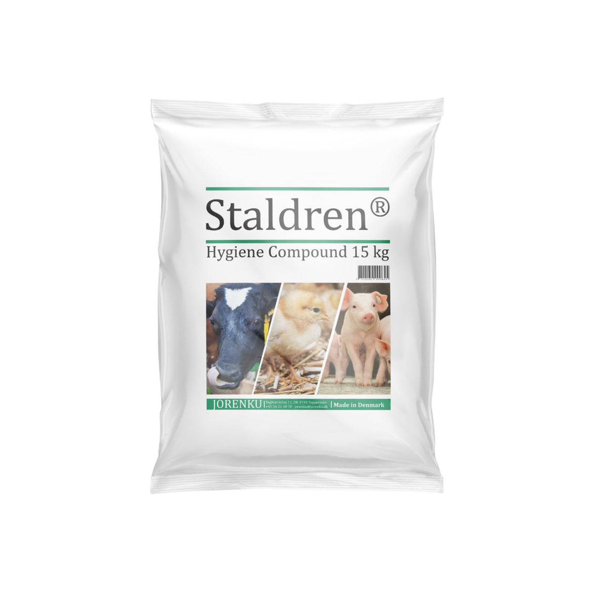 Staldren Green Hygiejnemiddel i 15 kg sæk til høns fra Jorenku