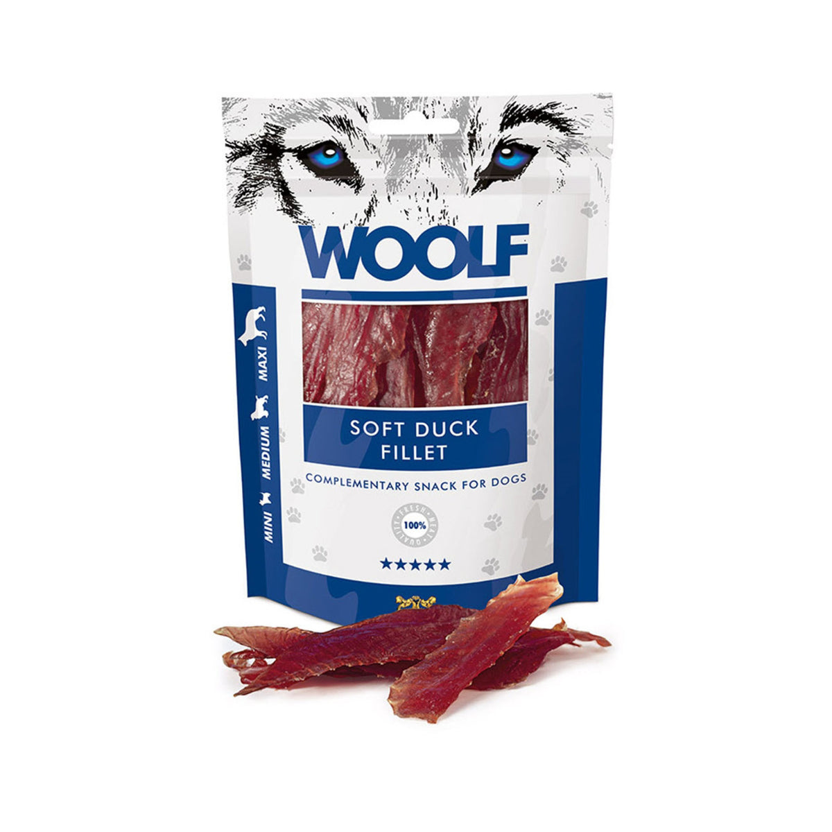 WOOLF Soft Duck Fillet i 100 g pose til hunde