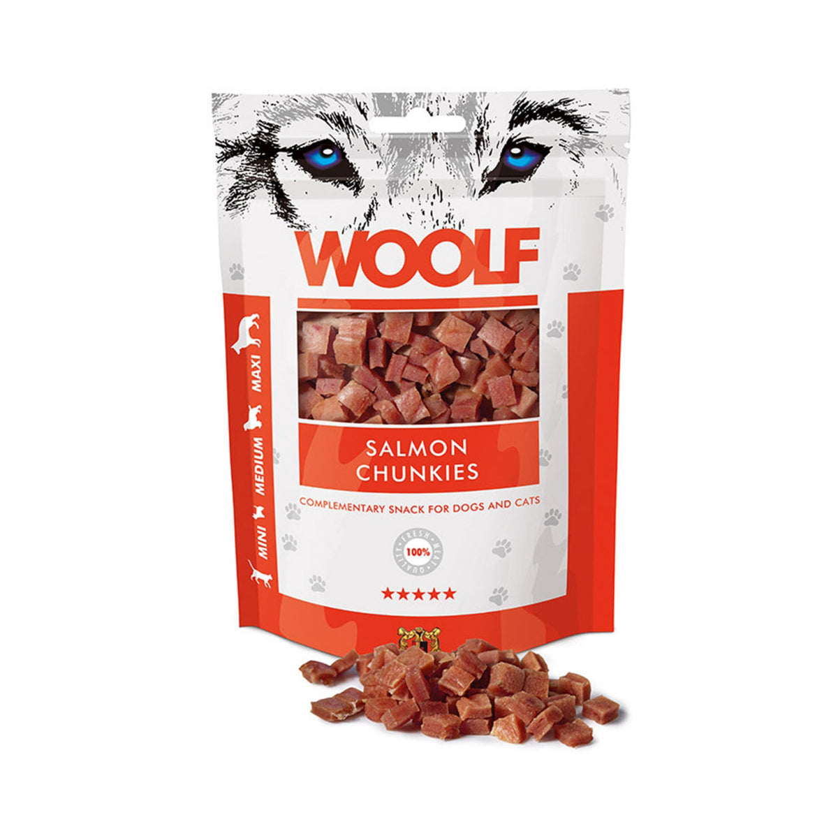 WOOLF Salmon Chunkies i 100 g pose til hunde