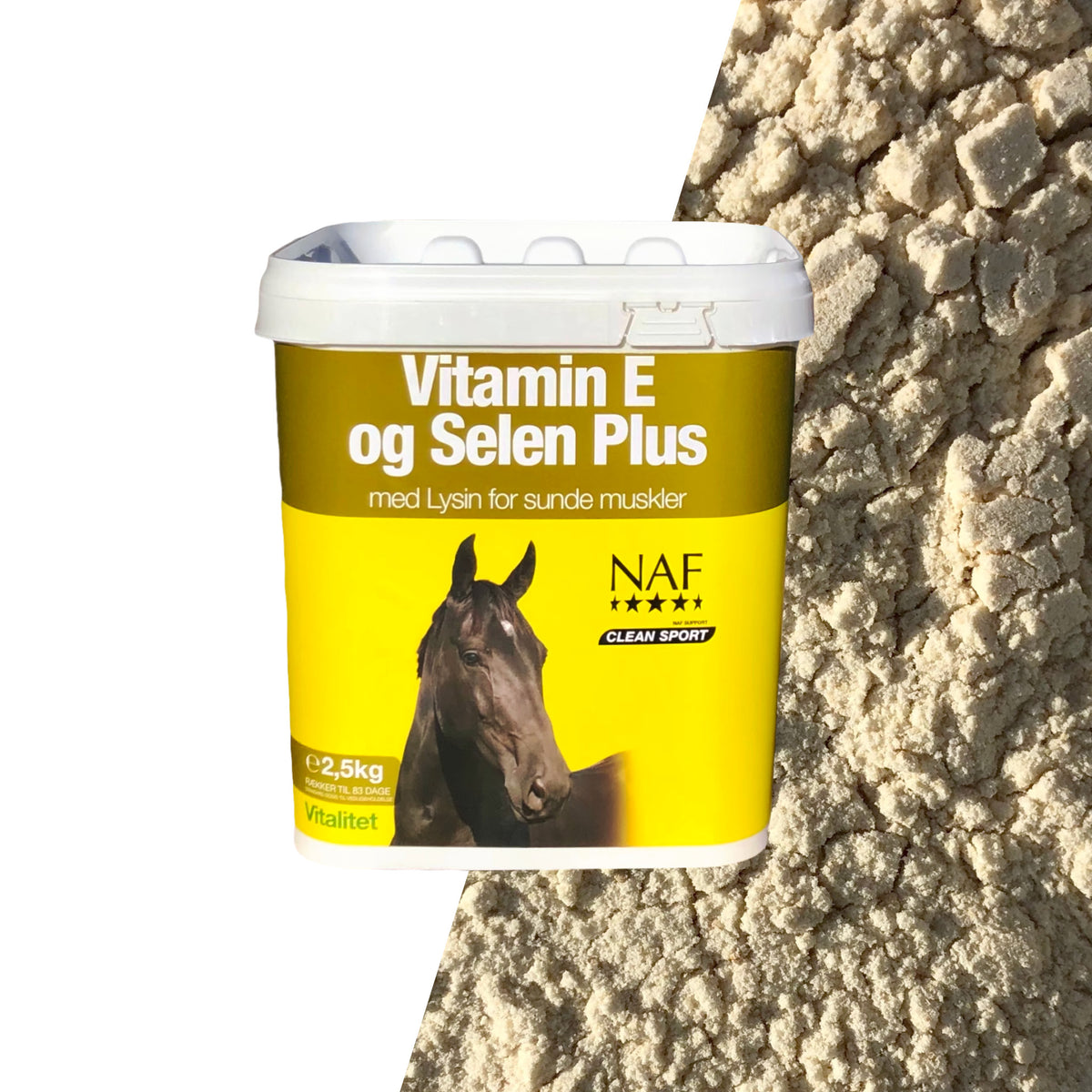 NAF Vitamin E & Selen Plus m. Lysin hestefoder i 2,5 kg pose