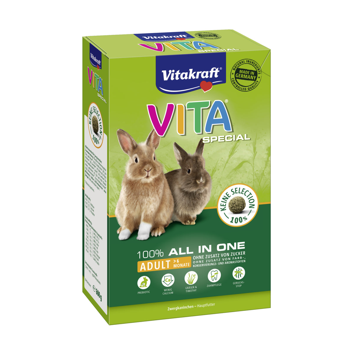 Vita Special Adult Kaninfoder i 600 g pose til kaniner og gnavere fra Vitakraft