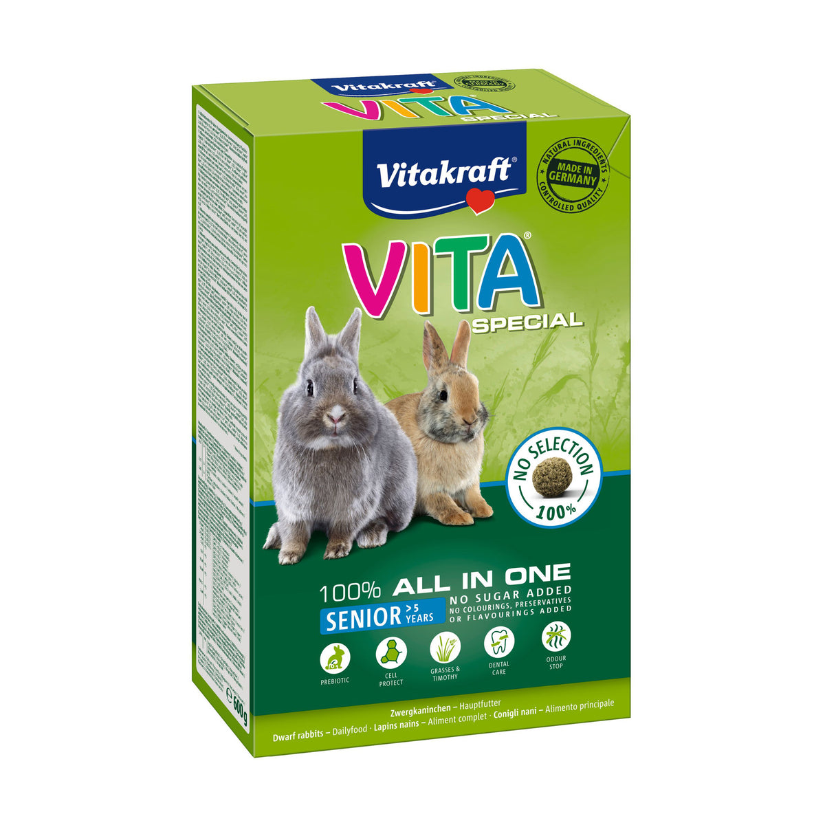 Vita Special Best Age Senior Kaninfoder i 600 g pose til kaniner og gnavere fra Vitakraft