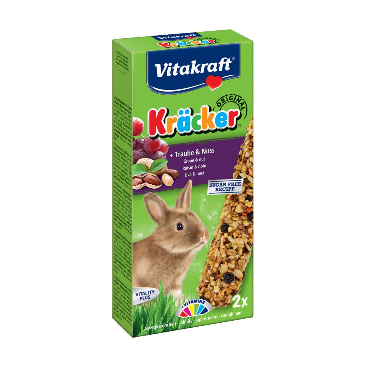 Kräcker Kaninsnack Vindrue & Nødder i 2 stk pakning til kaniner og gnavere fra Vitakraft