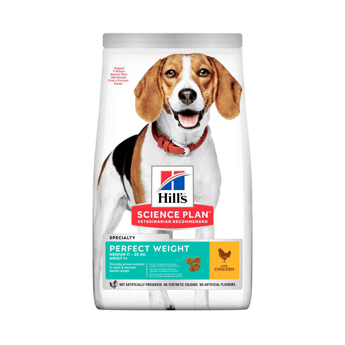 Hills Perfect Weight Medium Breed Chicken i 12 kg sæk til hunde