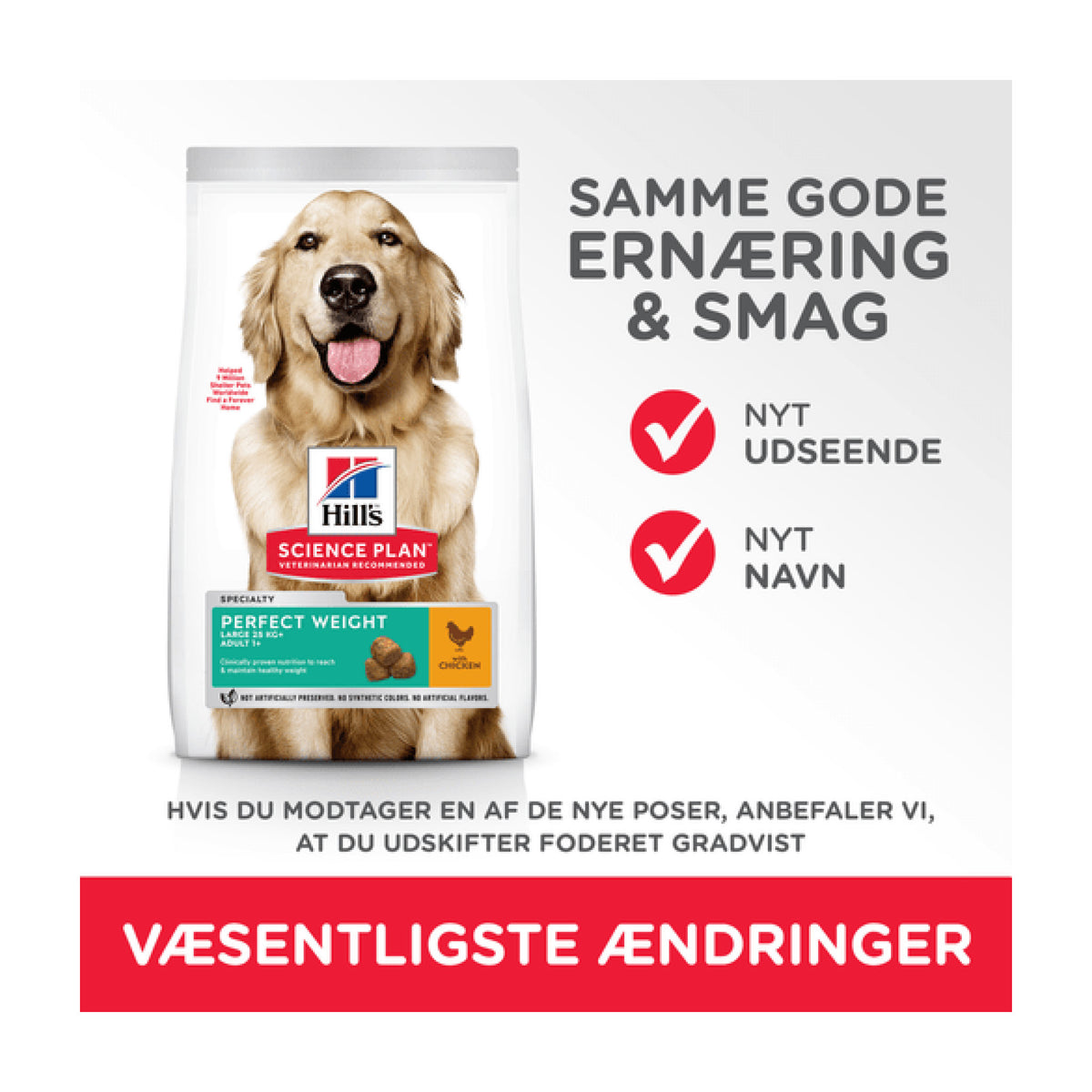Hills Perfect Weight Large Breed Chicken i 12 kg sæk til hunde – billede 4