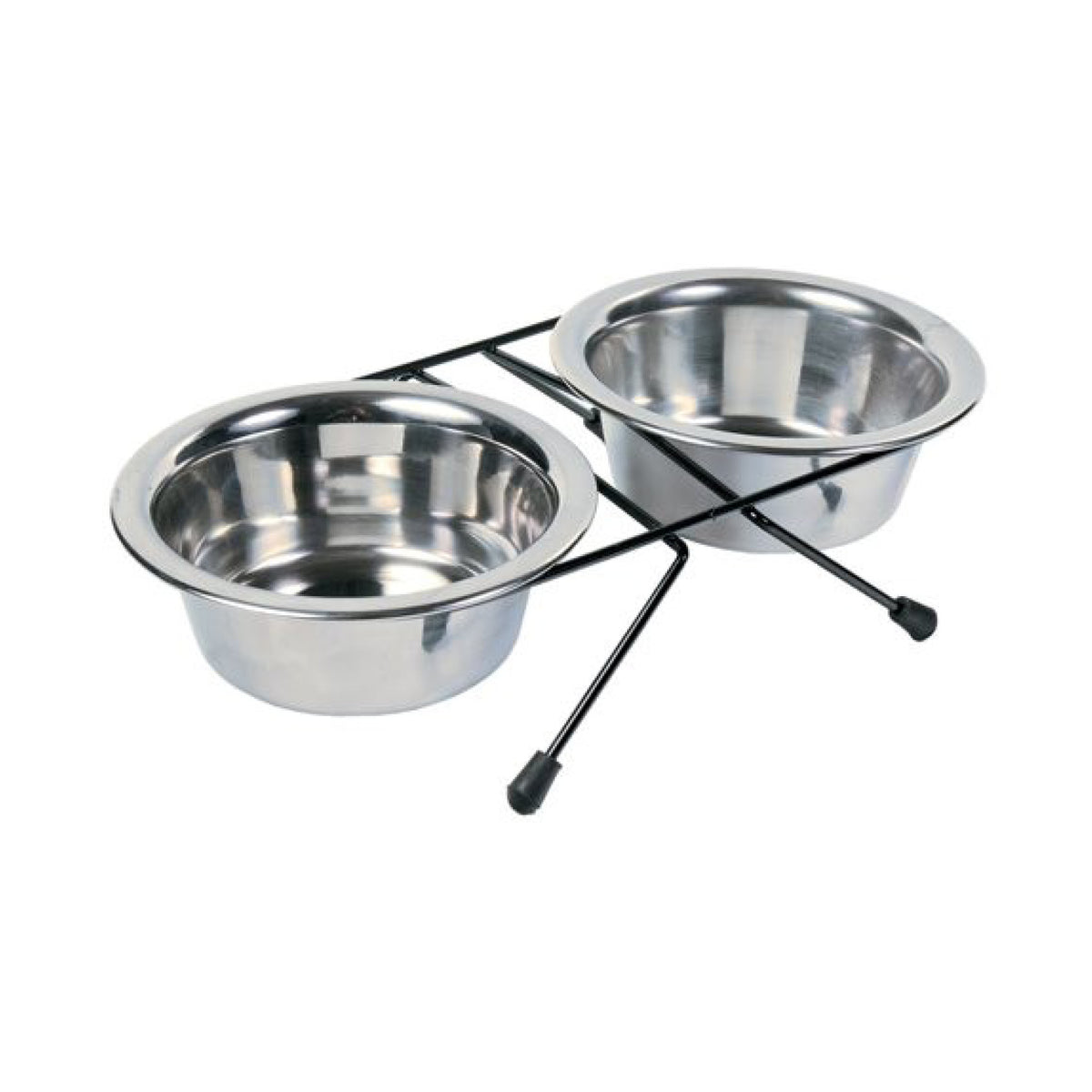 Foderstativ m. 2 Skåle Rustfrit Stål til hunde fra Trixie