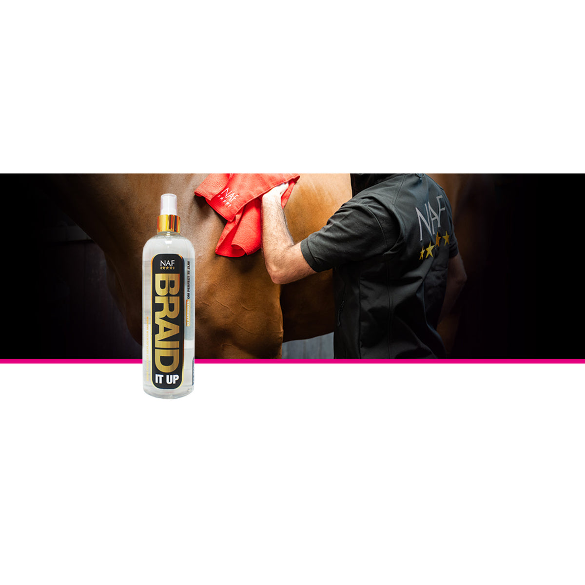 NAF Braid It Up Mousse i 500 ml flaske til heste – billede 2