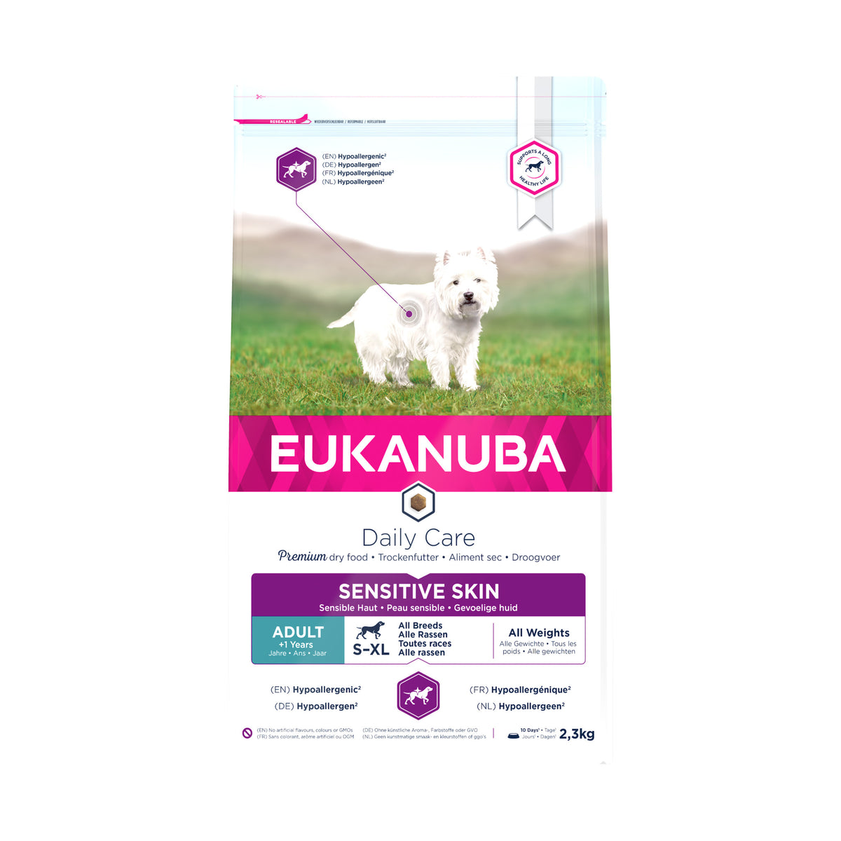 Eukanuba Sensitive Skin i 2,3 kg pose til hunde
