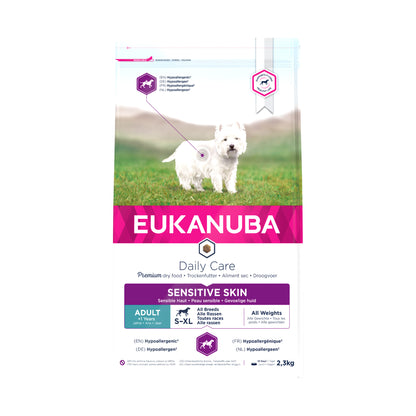 Eukanuba Sensitive Skin i 2,3 kg pose til hunde