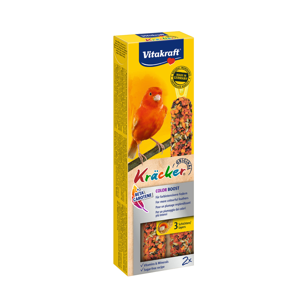 Kräcker Kanarie Color Boost i 2 stk pakning til stuefugle fra Trixie