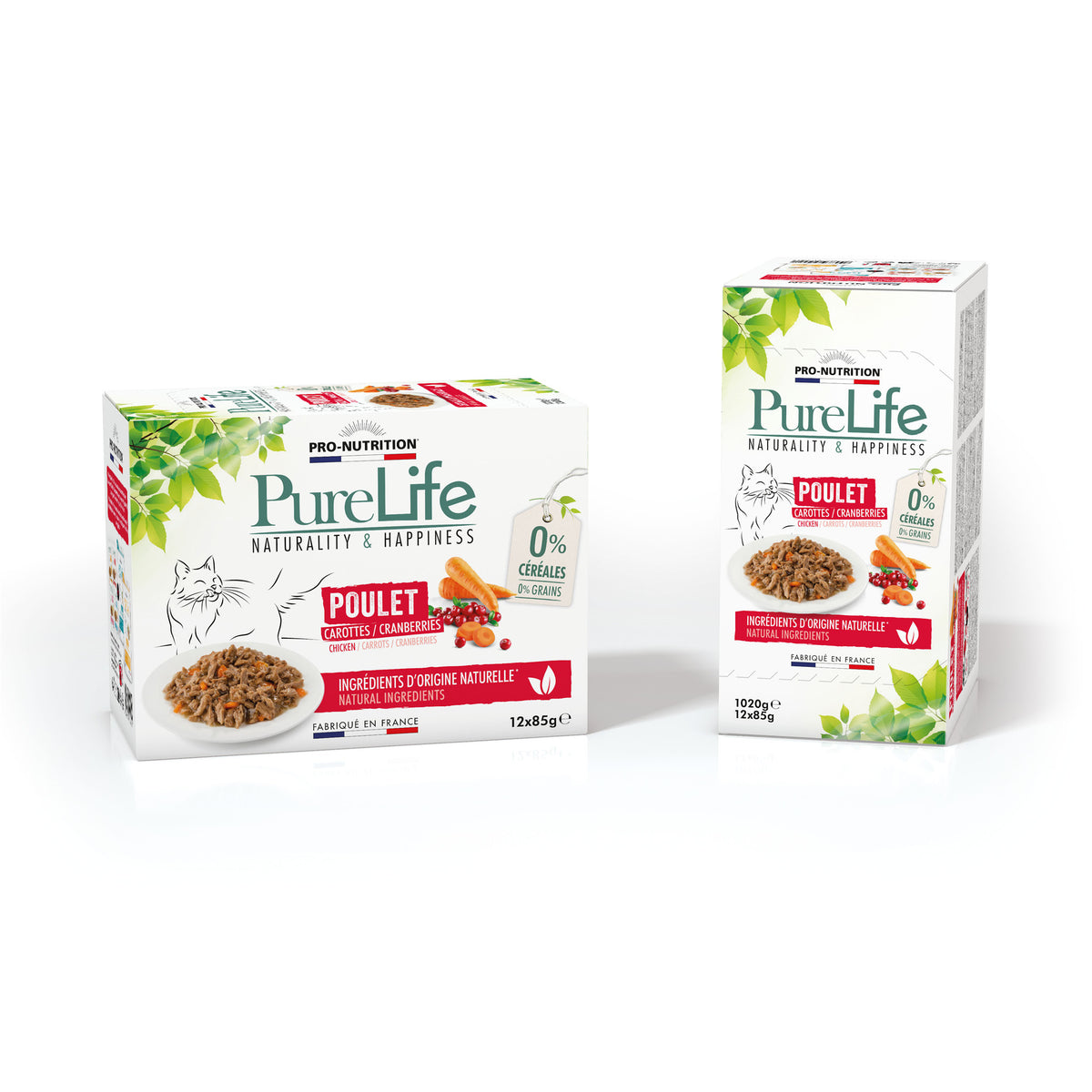 PureLife Vådfoder til Kat m/Kylling Multipakke i 12 x 85 g pose til katte