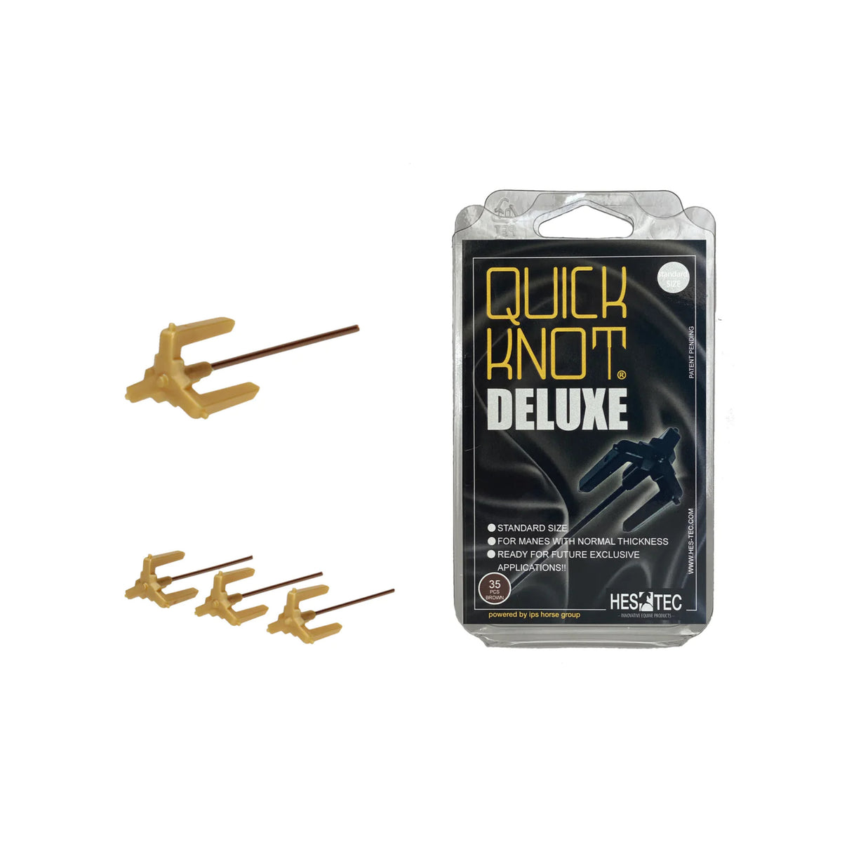 Quick Knot Deluxe Standard Brun i 35 stk pakning til heste fra HES-TEC