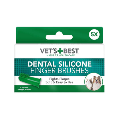 Vets Best Dental Finger Toothbrush Fingertandbørste i 5 stk pakning til hunde fra Øvrige