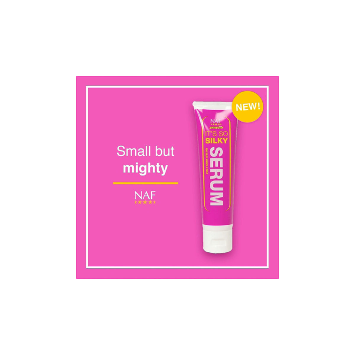 NAF Silky Serum i 100 ml flaske til heste – billede 2